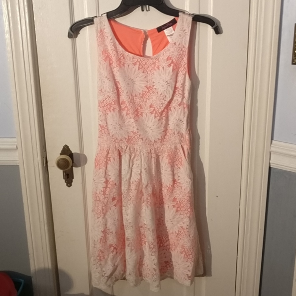 Coral Flower Dress